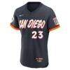 Fernando Tatis Jr. San Diego Padres Nike 2026 City Connect Authentic Sponsor Patch Jersey - - Side View