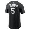 Freddie Freeman Los Angeles Dodgers Nike Name & Number T-Shirt - Black - Detail View