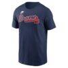 Chipper Jones Atlanta Braves Nike Cooperstown Collection Name & Number T-Shirt - Navy - Back View