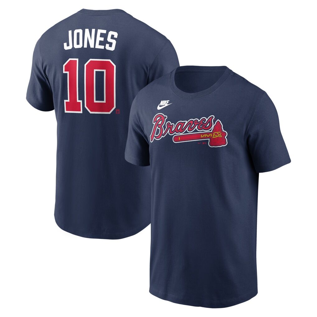 Chipper Jones Atlanta Braves Nike Cooperstown Collection Name & Number T-Shirt