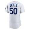 Mookie Betts Los Angeles Dodgers Nike Home Authentic Jersey - White - Detail View
