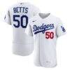 Mookie Betts Los Angeles Dodgers Nike Home Authentic Jersey - White - Front View