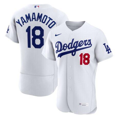 Yoshinobu Yamamoto Los Angeles Dodgers Nike Home Authentic Jersey - White - Front View