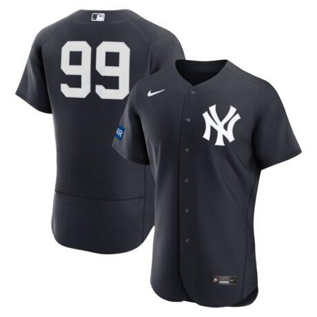 Aaron Judge New York Yankees Nike Alternate Authentic Sponsor Patch Jersey - Navy - Front View