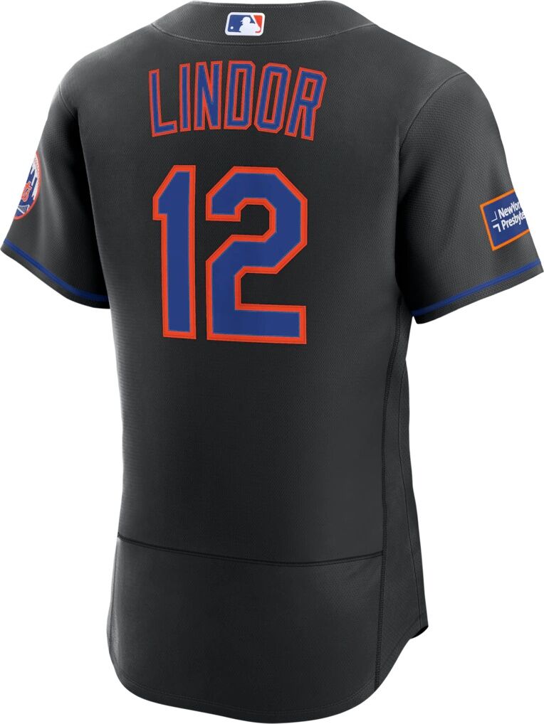 Francisco Lindor New York Mets Nike Alternate Authentic Sponsor Patch Jersey