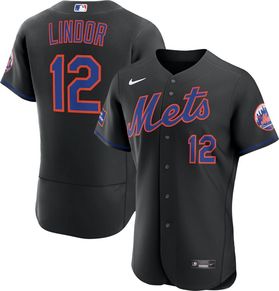 Francisco Lindor New York Mets Nike Alternate Authentic Sponsor Patch Jersey
