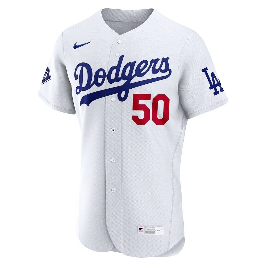 Mookie Betts Los Angeles Dodgers Nike Home Authentic Sponsor Patch Jersey