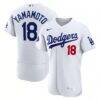 Yoshinobu Yamamoto Los Angeles Dodgers Nike Home Authentic Sponsor Patch Jersey - White - Front View