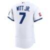 Bobby Witt Jr. Kansas City Royals Nike Home Authentic Sponsor Patch Jersey - White - Detail View