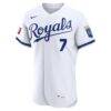 Bobby Witt Jr. Kansas City Royals Nike Home Authentic Sponsor Patch Jersey - White - Side View