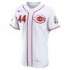 Elly De La Cruz Cincinnati Reds Nike Home Authentic Sponsor Patch Jersey - White - Side View
