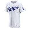 Los Angeles Dodgers Nike Home Authentic Jersey - White - Side View
