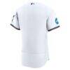Miami Marlins Nike Home Sponsor Patch Authentic Jersey - White - Detail View