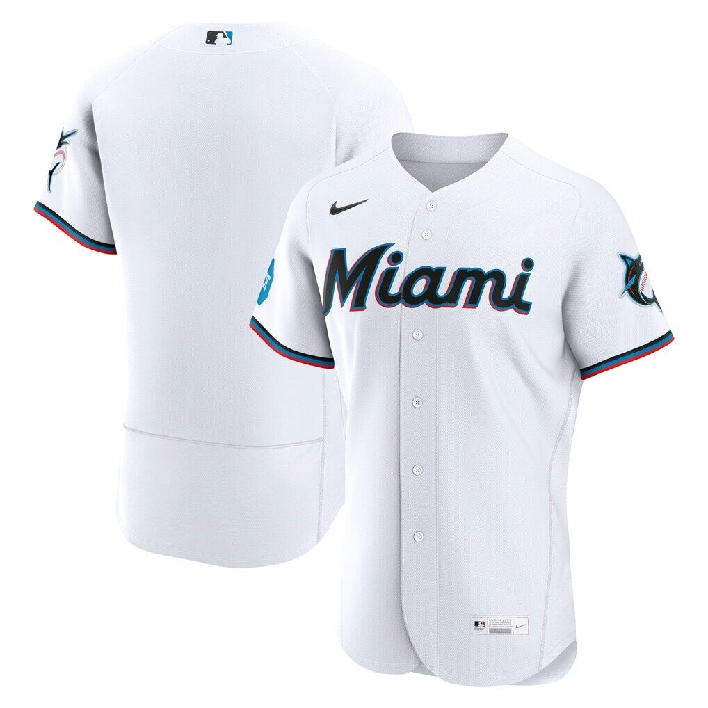 Miami Marlins Nike Home Sponsor Patch Authentic Jersey