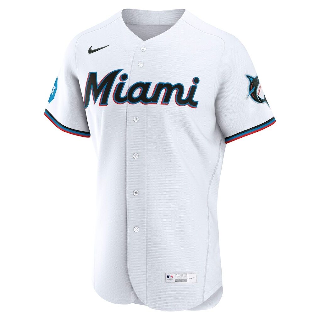 Miami Marlins Nike Home Sponsor Patch Authentic Jersey