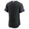 New York Mets Nike Alternate Sponsor Patch Authentic Jersey - Black - Detail View