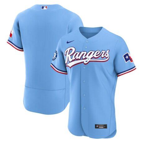 Texas Rangers Nike Alternate Authentic Jersey - Light Blue - Front View