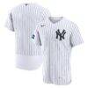 New York Yankees Nike Home Sponsor Patch Authentic Jersey - White - Front View