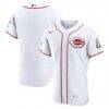 Cincinnati Reds Nike Home Sponsor Patch Authentic Jersey - White - Front View