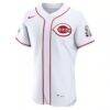 Cincinnati Reds Nike Home Sponsor Patch Authentic Jersey - White - Side View