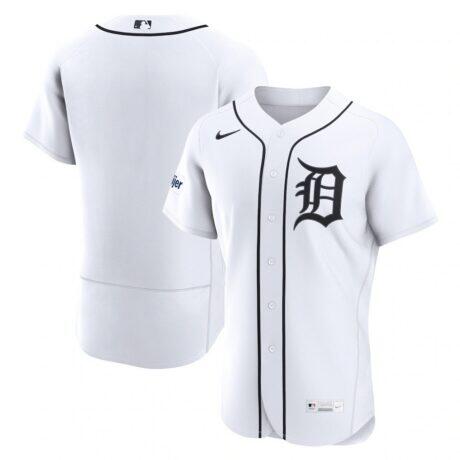 Detroit Tigers Nike Home Authentic Jersey - White - Front View