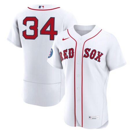 David Ortiz Boston Red Sox Nike Home Authentic Retired 2022 Hall of Fame Patch Jersey - White - Front View