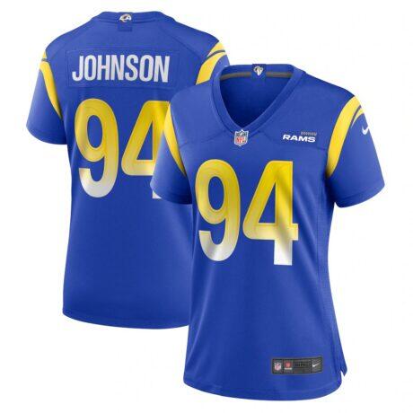 Desjuan Johnson Los Angeles Rams Nike Women's Home Game Jersey - - Front View
