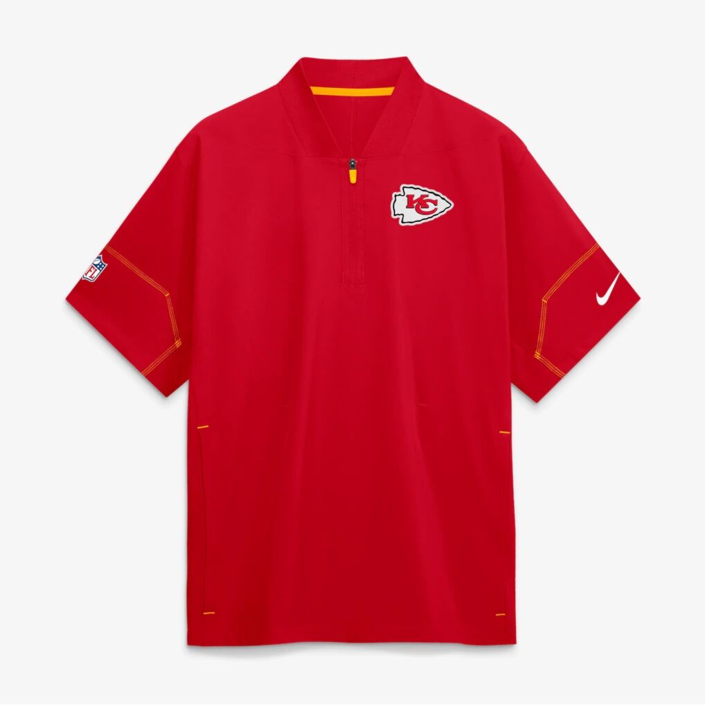 Kansas City Chiefs Nike Sideline Short Sleeve Quarter-Zip Coaches Jacket