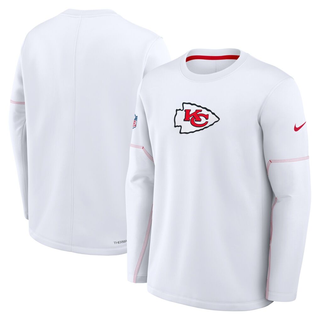 Kansas City Chiefs Nike Sideline Coaches Midweight Therma-FIT Sweatshirt