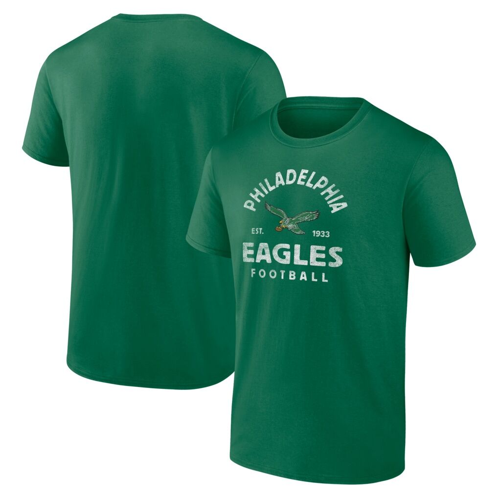 Philadelphia Eagles Logo Athletic Vintage Arch T-Shirt - Kelly Green