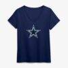 Dallas Cowboys Logo Athletic Women's Primary Logo V-Neck T-Shirt - Navy - Front View