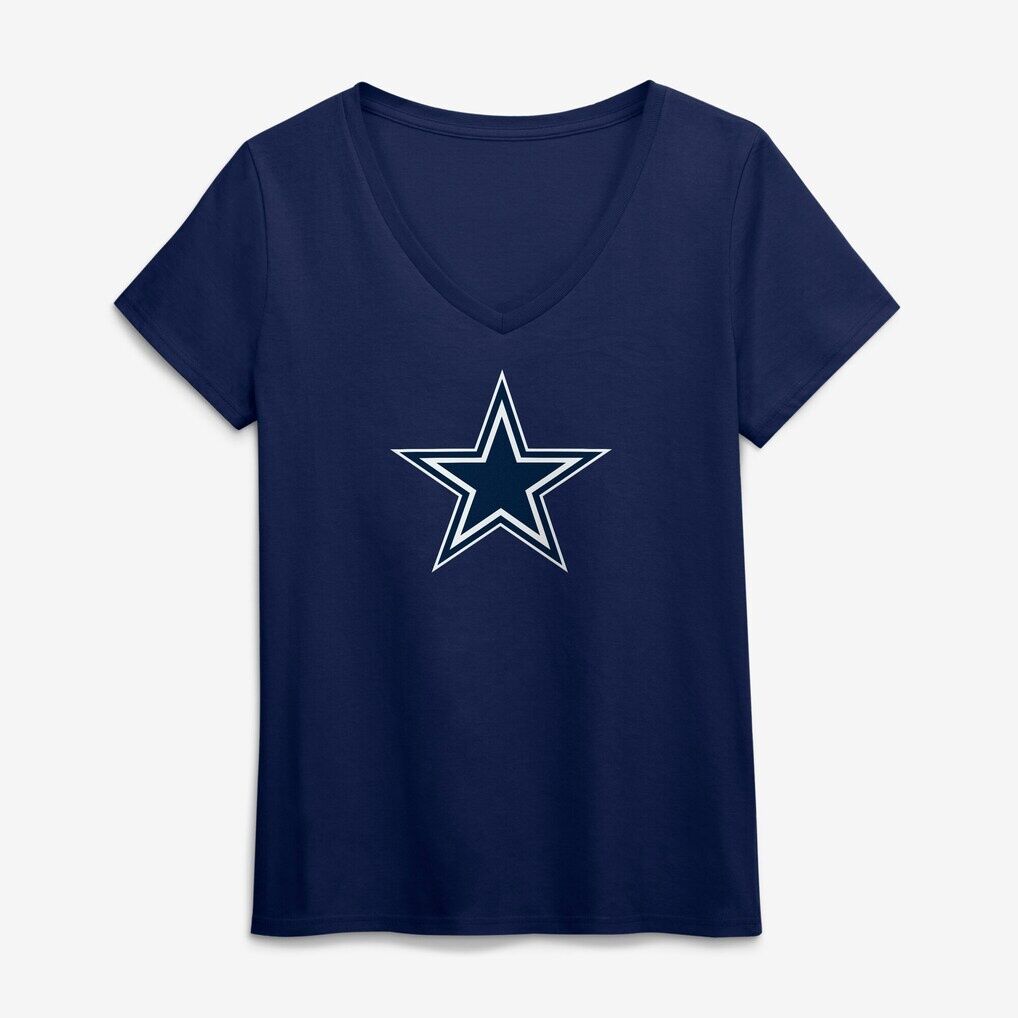 Dallas Cowboys Logo Athletic Women's Primary Logo V-Neck T-Shirt