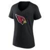 Arizona Cardinals Logo Athletic Women's Primary Logo V-Neck T-Shirt - Black - Detail View