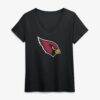 Arizona Cardinals Logo Athletic Women's Primary Logo V-Neck T-Shirt - Black - Front View