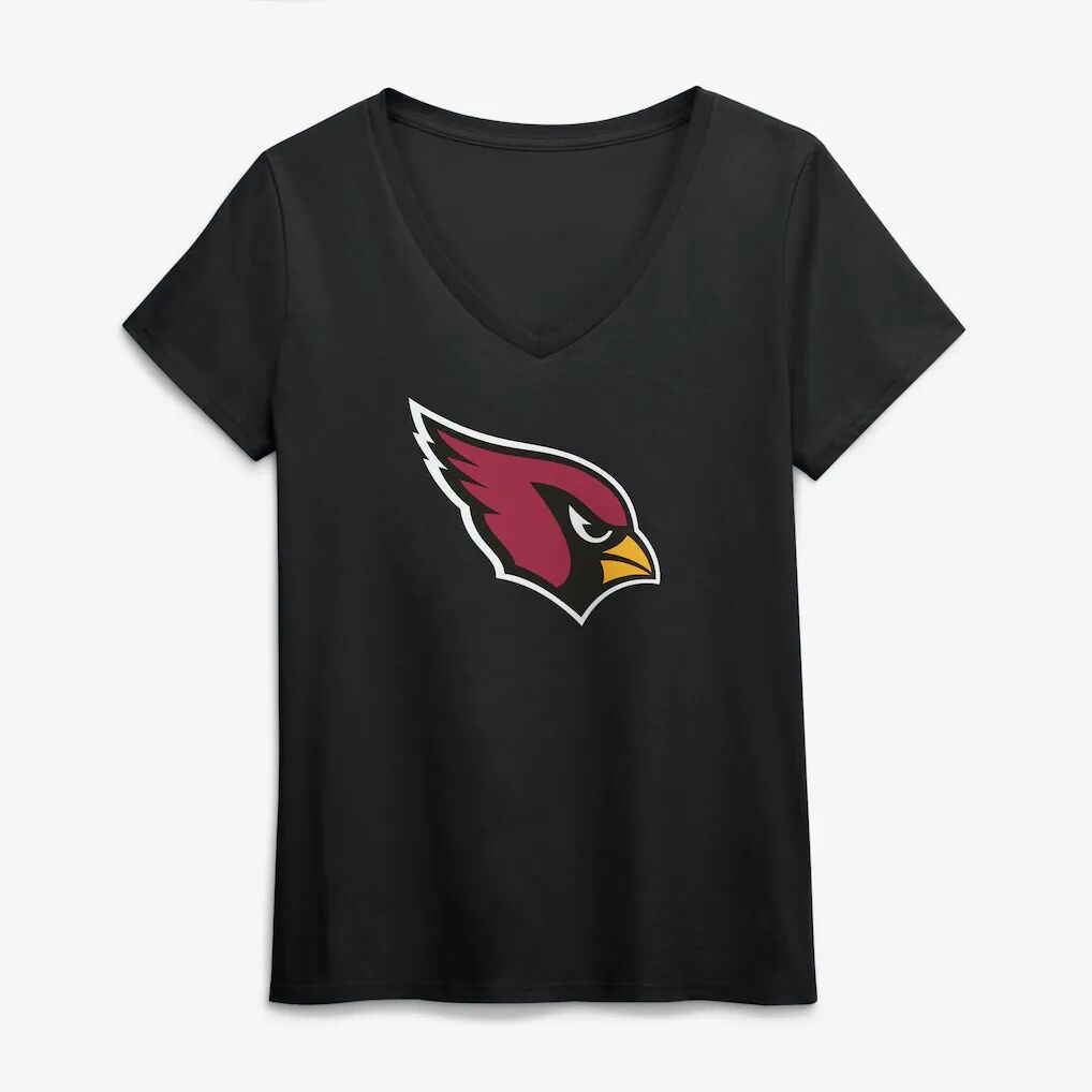 Arizona Cardinals Logo Athletic Women's Primary Logo V-Neck T-Shirt