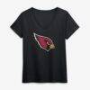 Arizona Cardinals Logo Athletic Women's Primary Logo V-Neck T-Shirt - Black - Front View