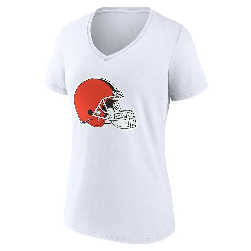 Cleveland Browns Logo Athletic Women's Primary Logo V-Neck T-Shirt