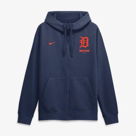 Detroit Tigers Nike Primetime Lockup Full-Zip Hoodie - Navy - Alt1