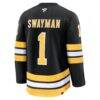 Jeremy Swayman Boston Bruins Fashion7 Home Premium Jersey - Black - Detail View