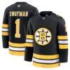 Jeremy Swayman Boston Bruins Fashion7 Home Premium Jersey - Black - Front View