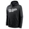 Los Angeles Dodgers Nike Logo Club Fleece Hoodie - Black - Side View