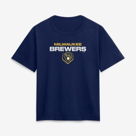 Milwaukee Brewers Fashion7 Women's Legacy T-Shirt - Navy - Front View