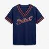 Detroit Tigers Fashion7 Women's Diva Race Ahead Raglan V-Neck T-Shirt - Navy - Alt1