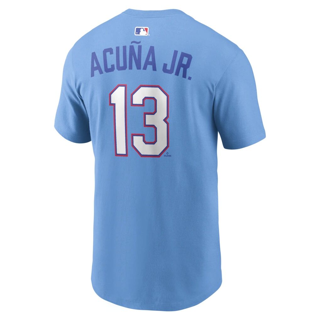 Ronald Acuña Jr. Atlanta Braves Nike Men’s 2026 City Connect Name & Number T-Shirt – Light Blue