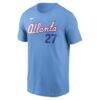 Austin Riley Atlanta Braves Nike Men's 2026 City Connect Name & Number T-Shirt - - Back View