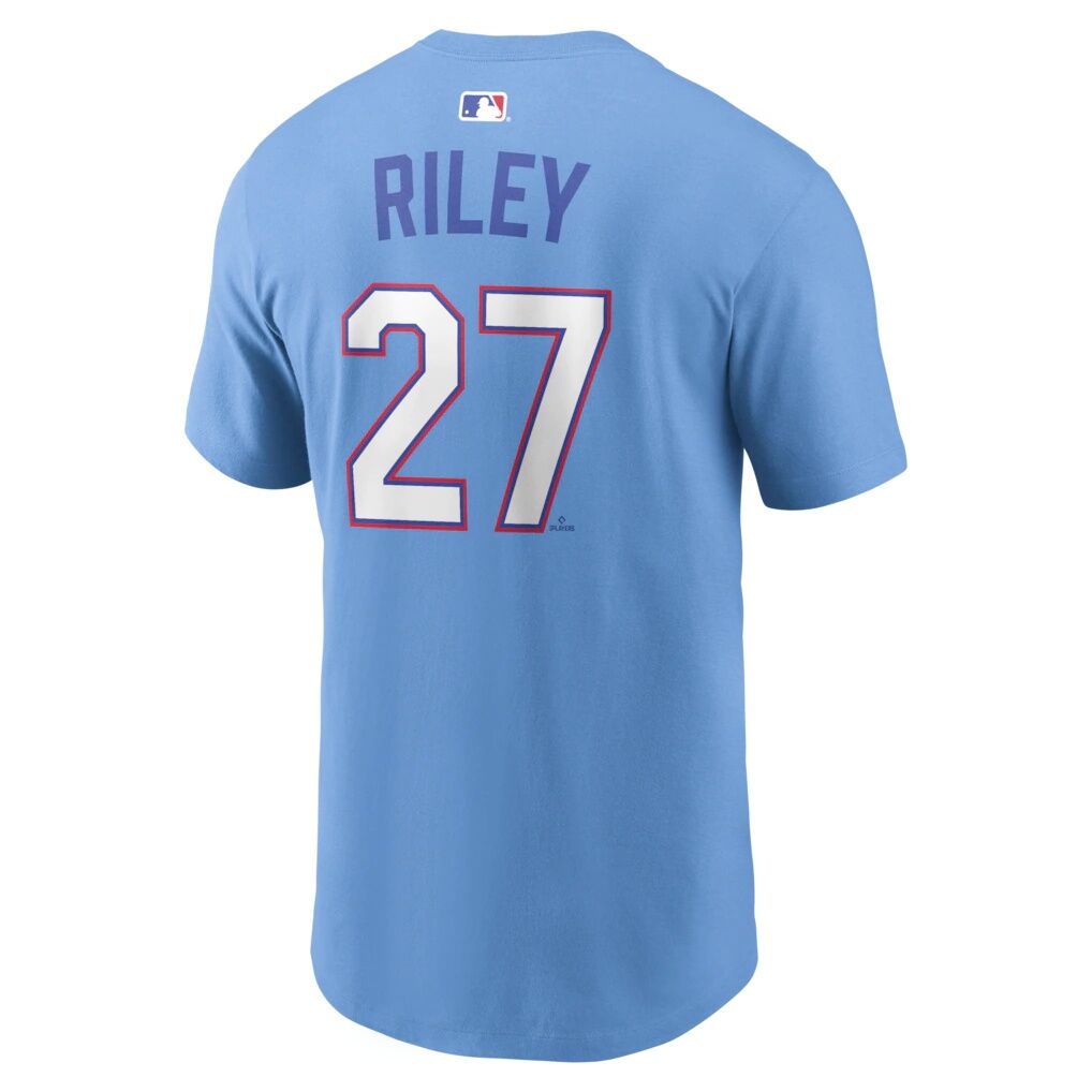 Austin Riley Atlanta Braves Nike Men’s 2026 City Connect Name & Number T-Shirt – Light Blue