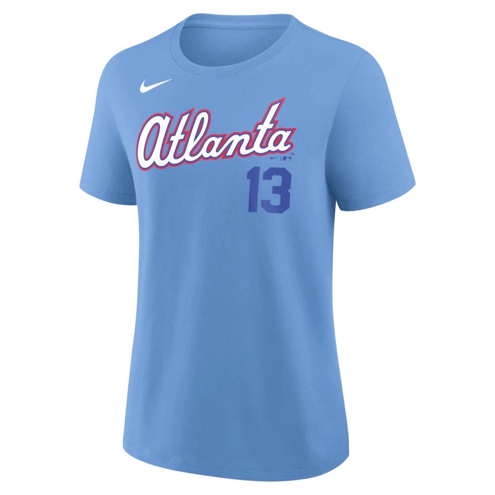 Ronald Acuña Jr. Atlanta Braves Nike Women’s 2026 City Connect Name & Number T-Shirt – Light Blue