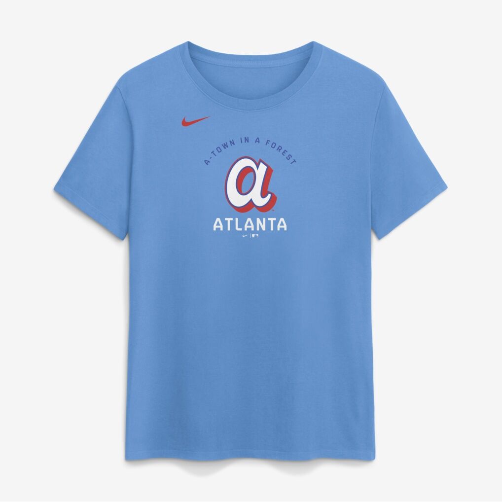 Atlanta Braves Nike Women’s 2026 City Connect Arch T-Shirt – Powder Blue