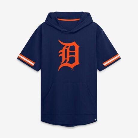 Detroit Tigers Fashion7 Optimal Play Hooded T-Shirt - Navy - Front View