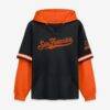 San Francisco Giants Fashion7 Oversized Fire Speed​ Layered Hoodie - - Front View